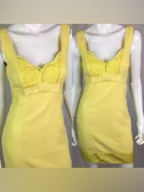 Nanette Leopore Yellow Dress Bow Detail
